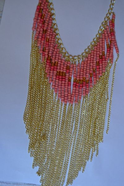 Colar de Franja Rosa