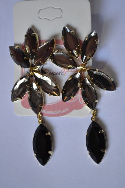 Brinco Black Flower
